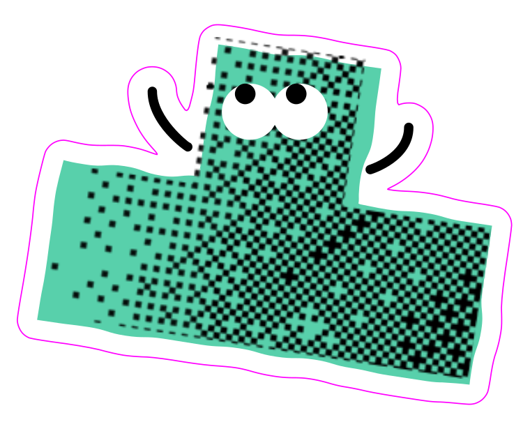 Sticker con línea de corte — Personaje 01 b